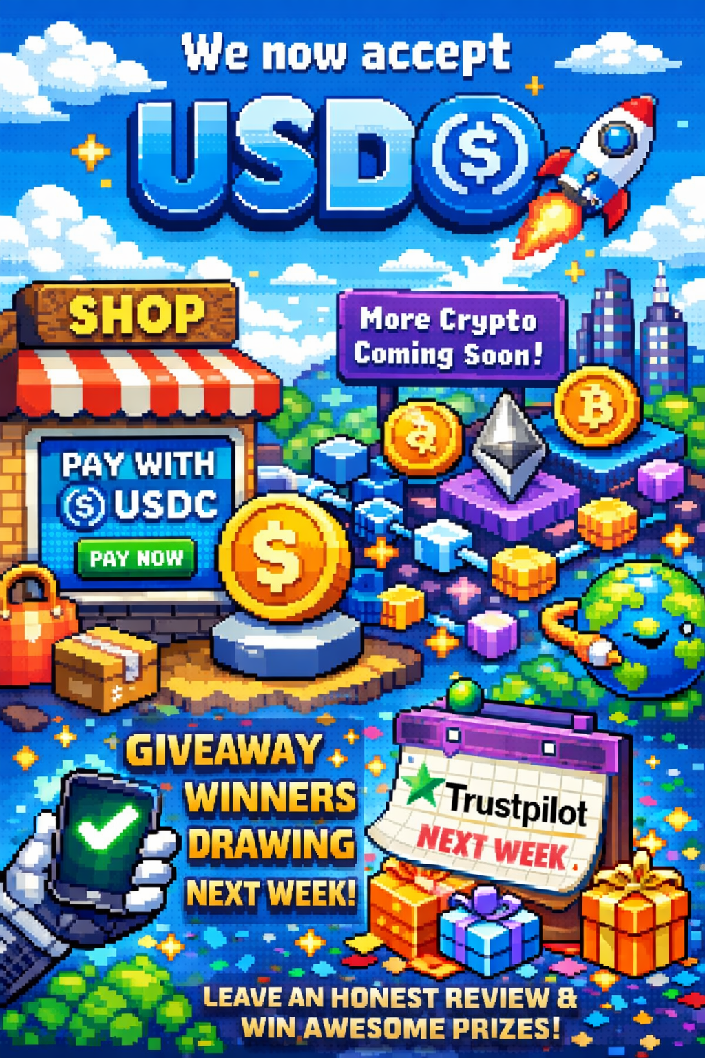 We now accept USDC – a big step into our digital future – HandsomeCake  Goodies