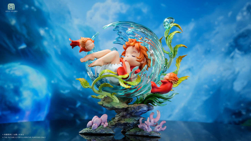 Ponyo on the Cliff by the Sea - Ponyo in her sleep | Resin Statue | by KYUU Studio
