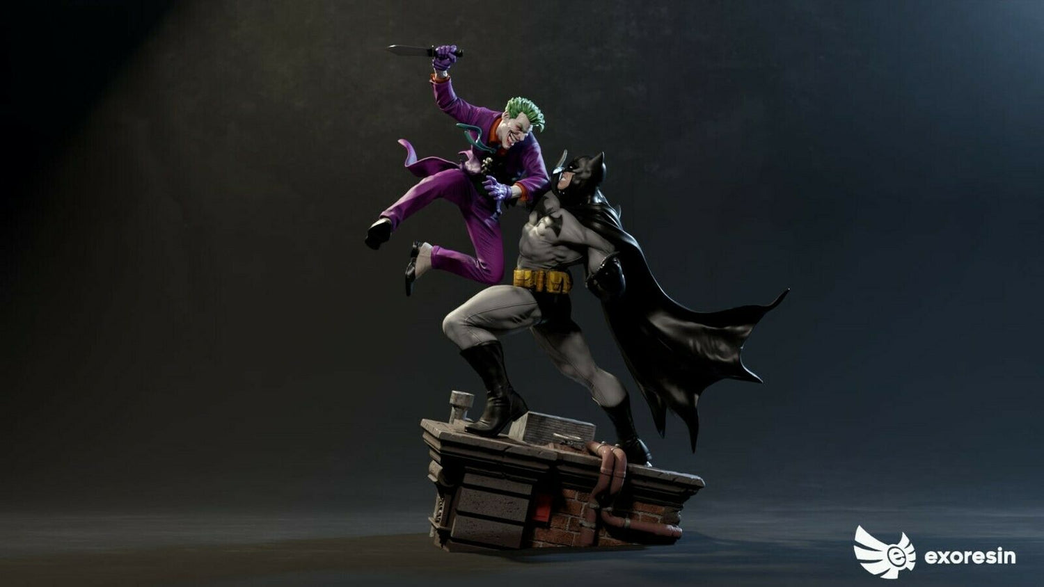 DC Comics - Joker vs Batman Diorama | 1:4 Resin Statue | by Obsidian Resinworks