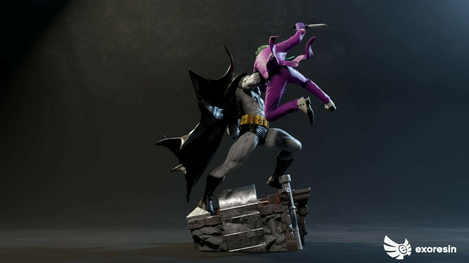 DC Comics - Joker vs Batman Diorama | 1:4 Resin Statue | by Obsidian Resinworks