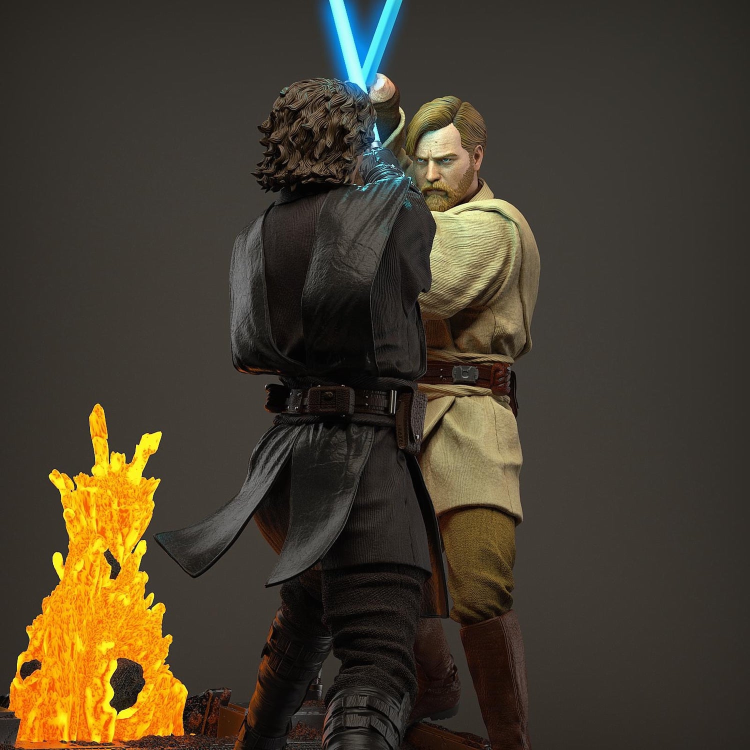 Star Wars - Anakin Skywalker vs Obi-Wan | 1:4 Resin Statue | von MFA Collectibles