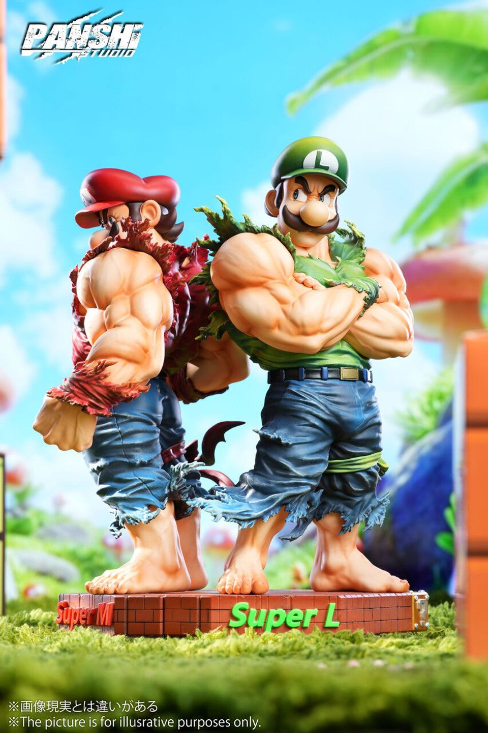 Super Mario - Muscle Mario & Luigi | Resin Statue | by Panshi Studio