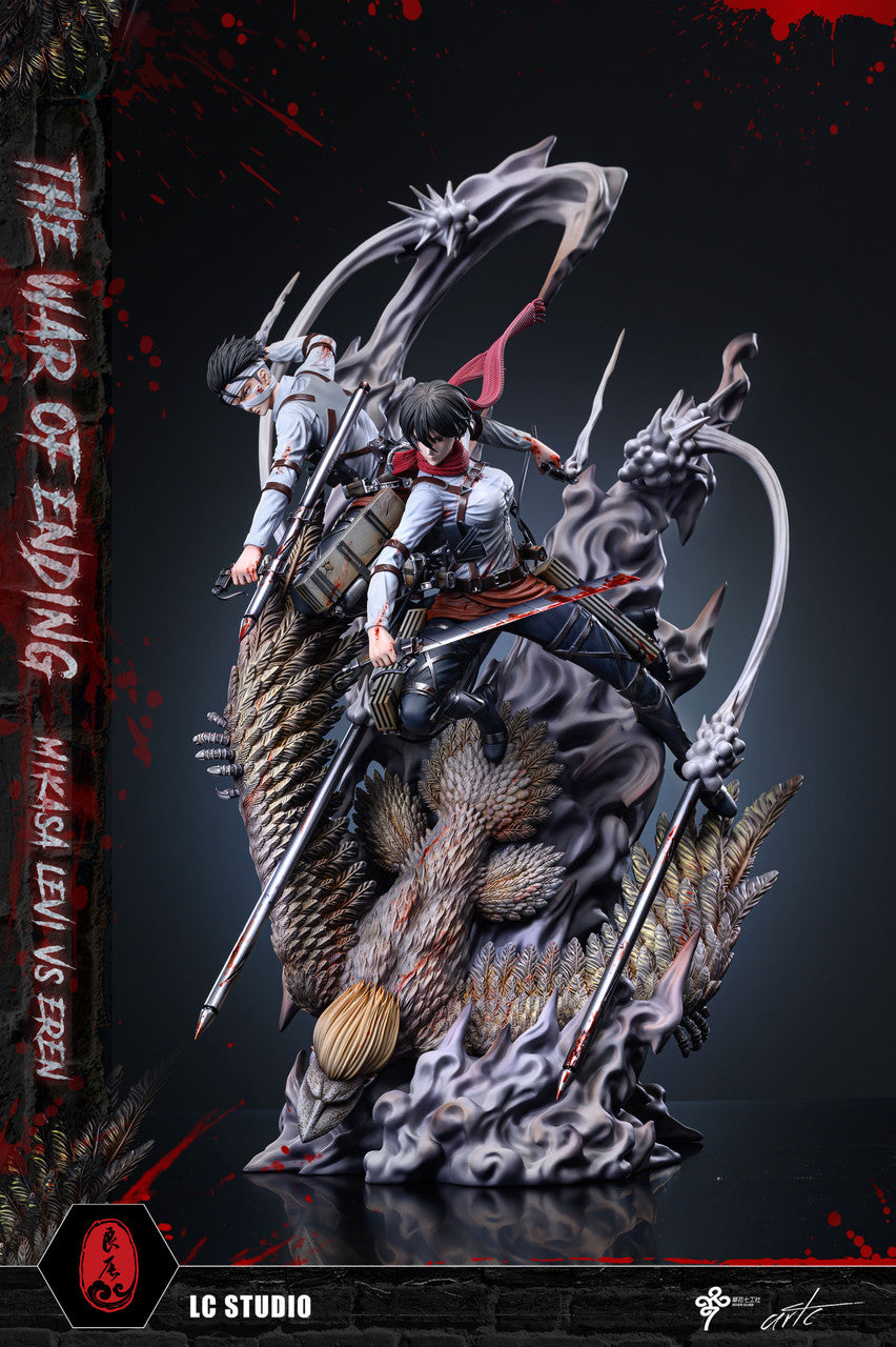 Attack on Titan - Mikasa & Levi vs. Founding Titan | Resin Statue | by LC Studio