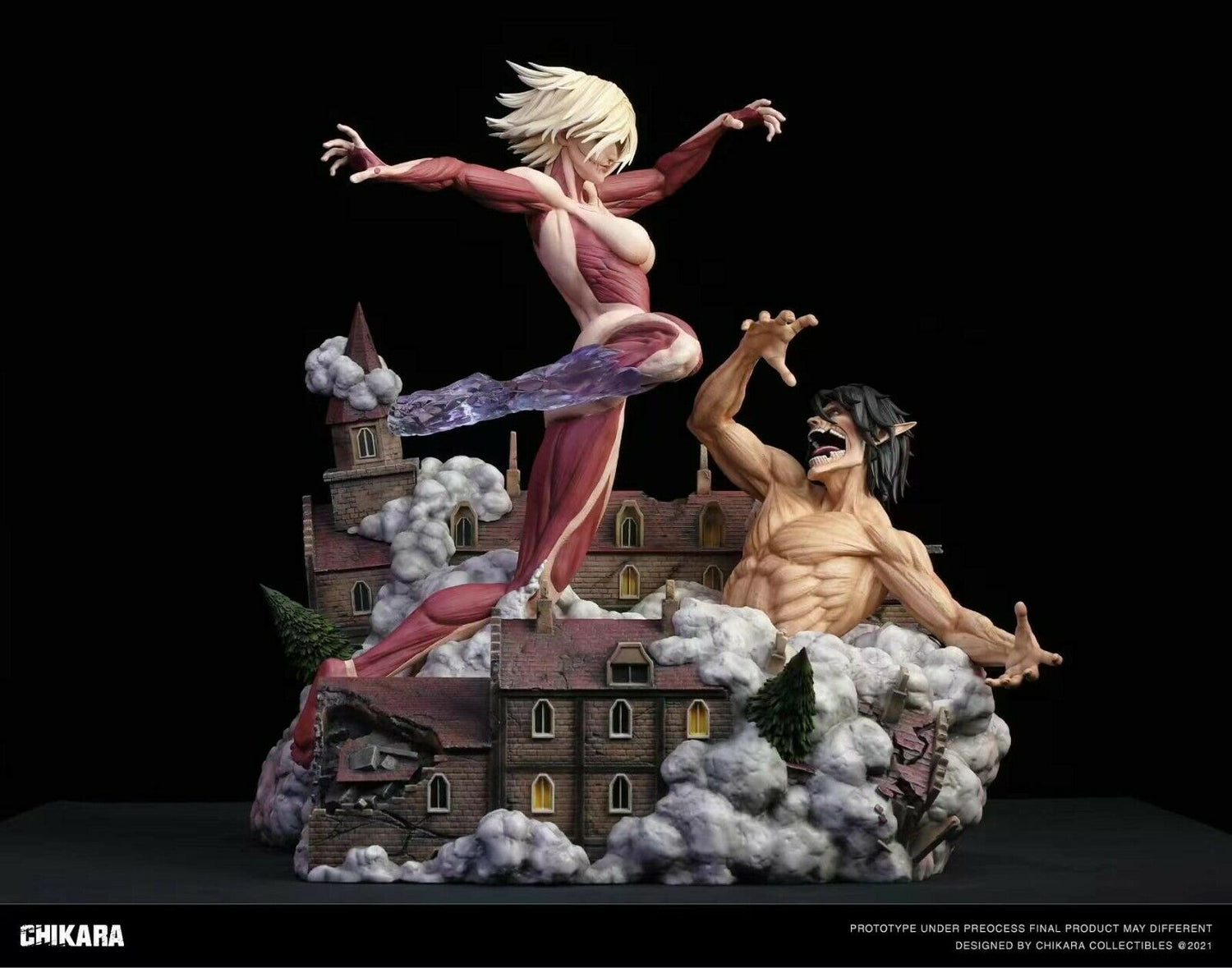 Attack on Titan - Female Titan vs. Eren | Resin Statue | von Chikara Studio