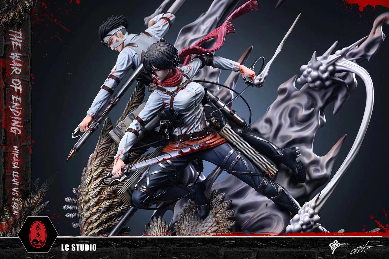 Attack on Titan - Mikasa & Levi vs. Founding Titan | Resin Statue | by LC Studio