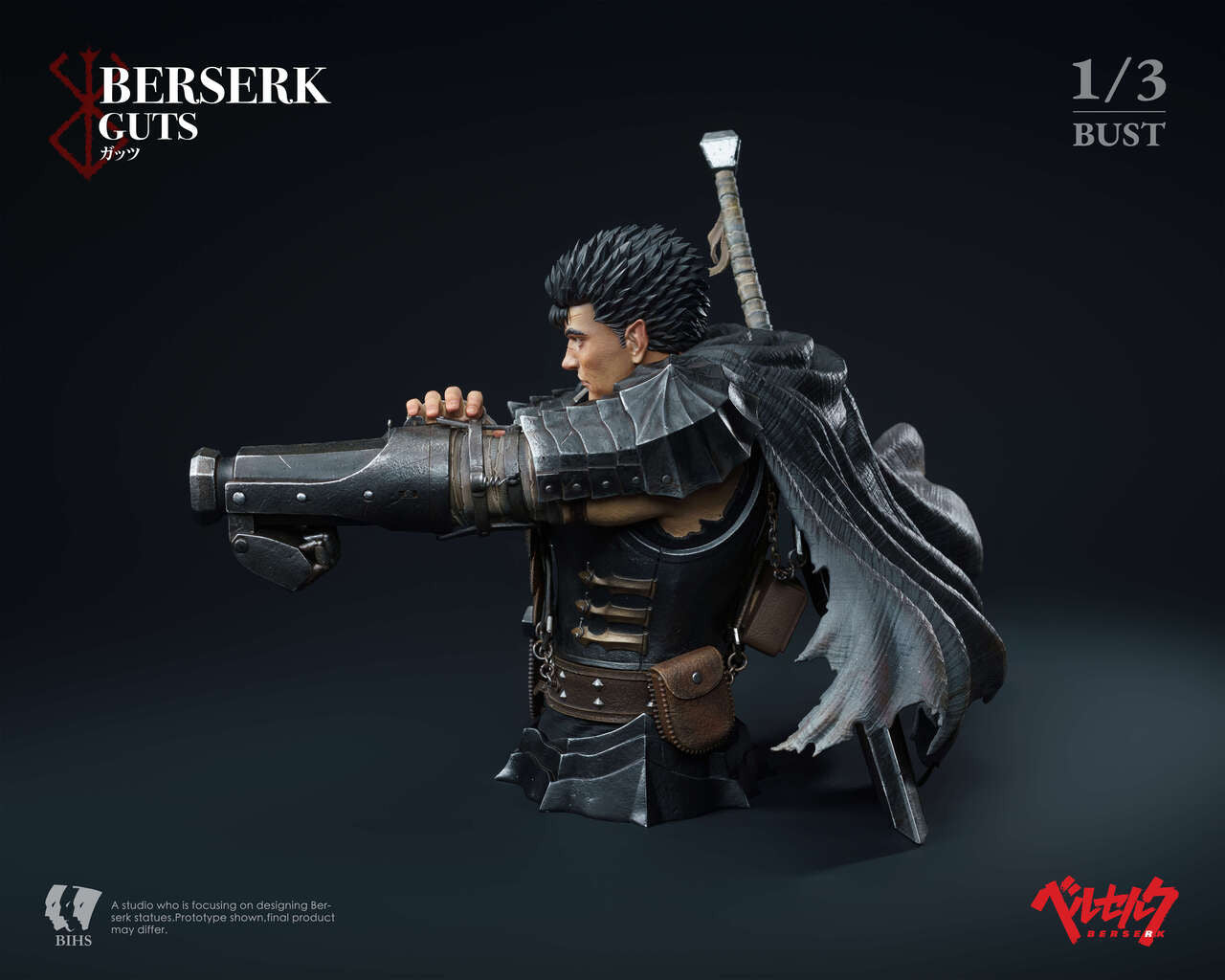 Berserk - Guts The Black Swordsman's Berserk Moment Bust | 1:3 Resin Statue | by BIHS Studio
