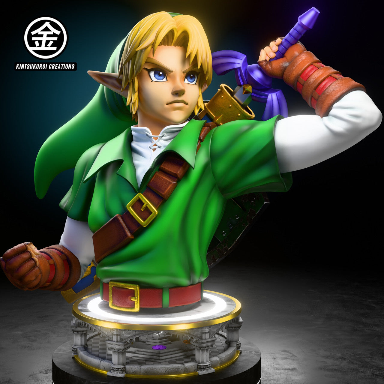 Legend of Zelda - Link Bust | 1:1/1:2 Resin Statue | by Kintsukuroi Creations Studio