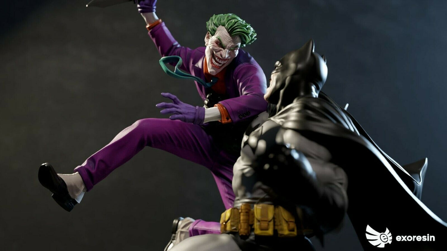 DC Comics - Joker vs Batman Diorama | 1:4 Resin Statue | by Obsidian Resinworks