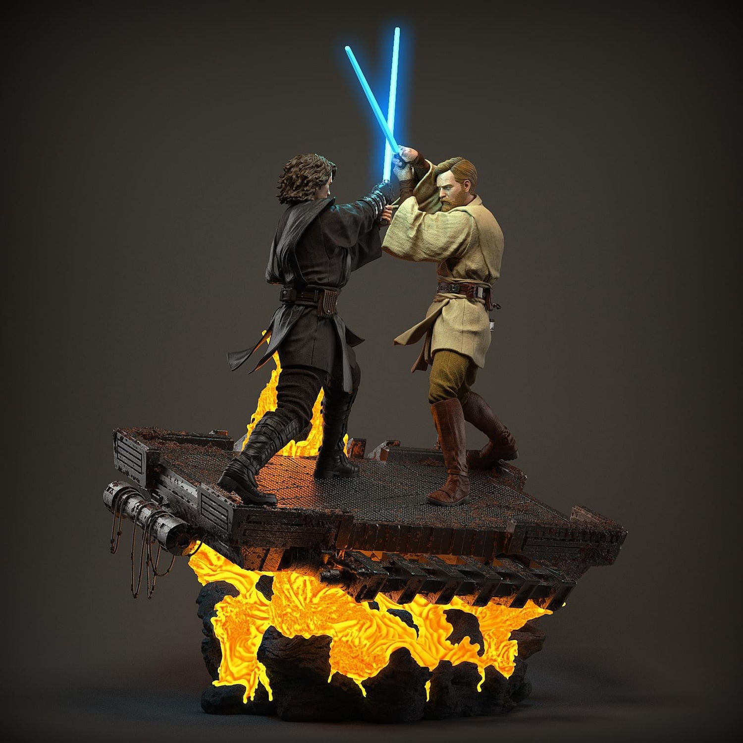 Star Wars - Anakin Skywalker vs Obi-Wan | 1:4 Resin Statue | von MFA Collectibles