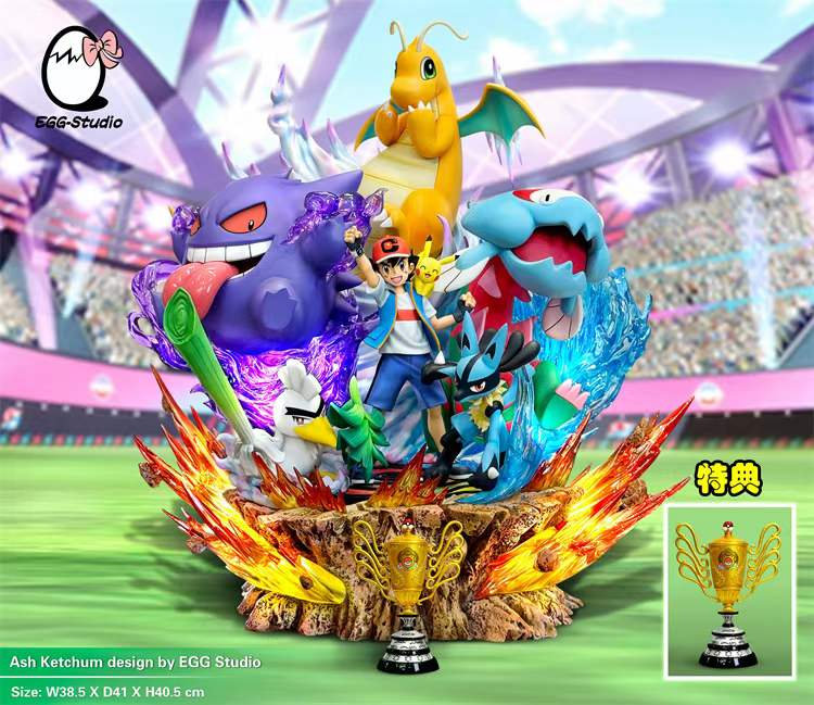 ash ketchum golden pokemon card price Pokemon - Champion Ash Ketchum | Resin Statue