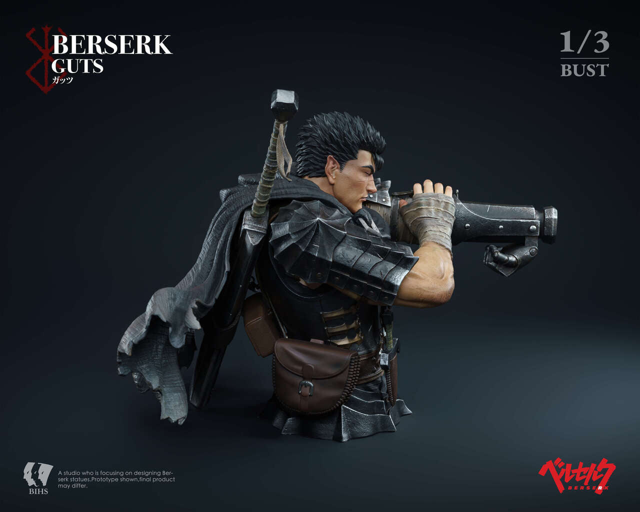 Berserk - Guts The Black Swordsman's Berserk Moment Bust | 1:3 Resin Statue | by BIHS Studio