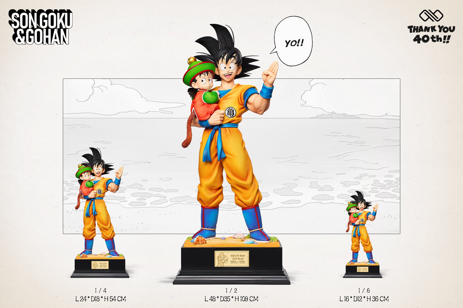 Dragon Ball - Goku & Gohan | 1:2 Resin Statue | von Infinite Studio
