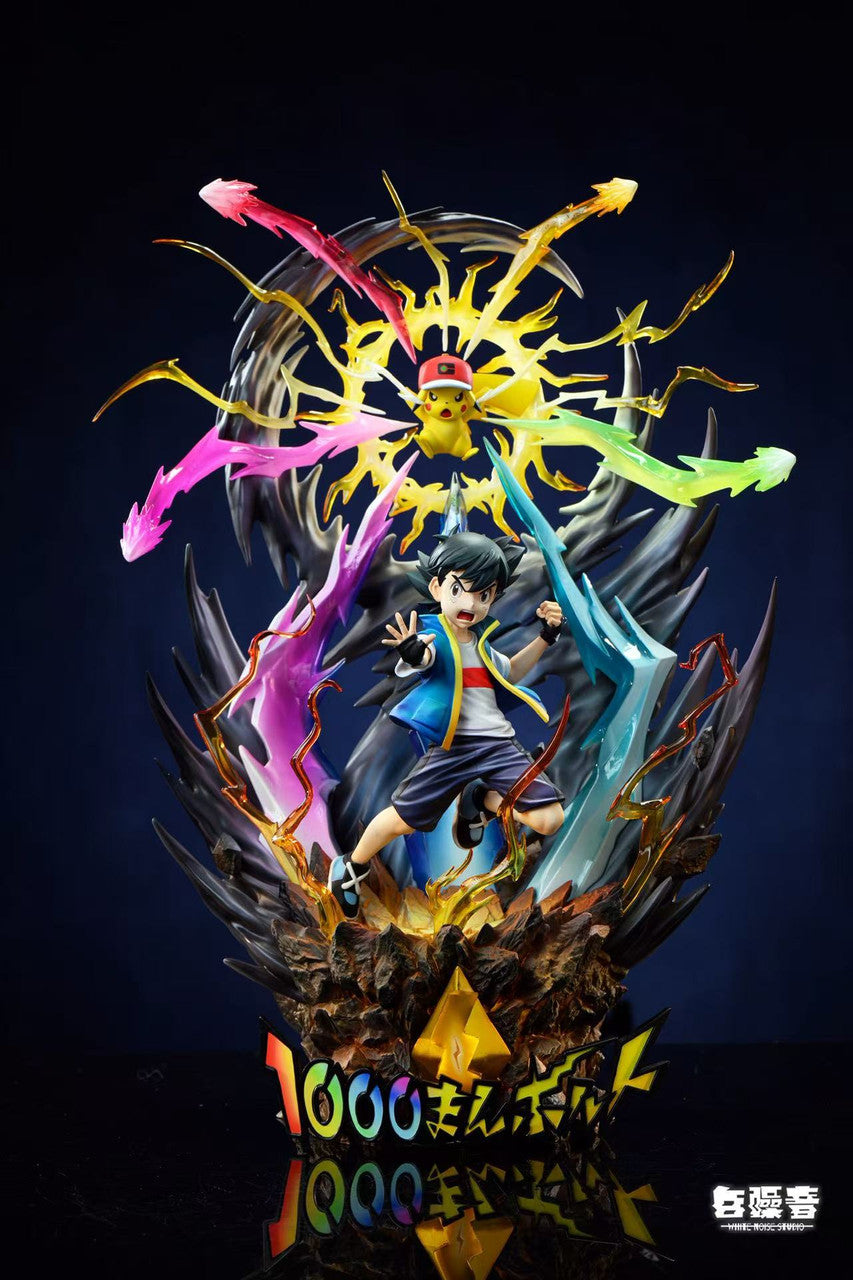 Pokemon - Ash Ketchum & Pikachu Thunderbolt | 1:8 Resin Statue | by White Noise Studio