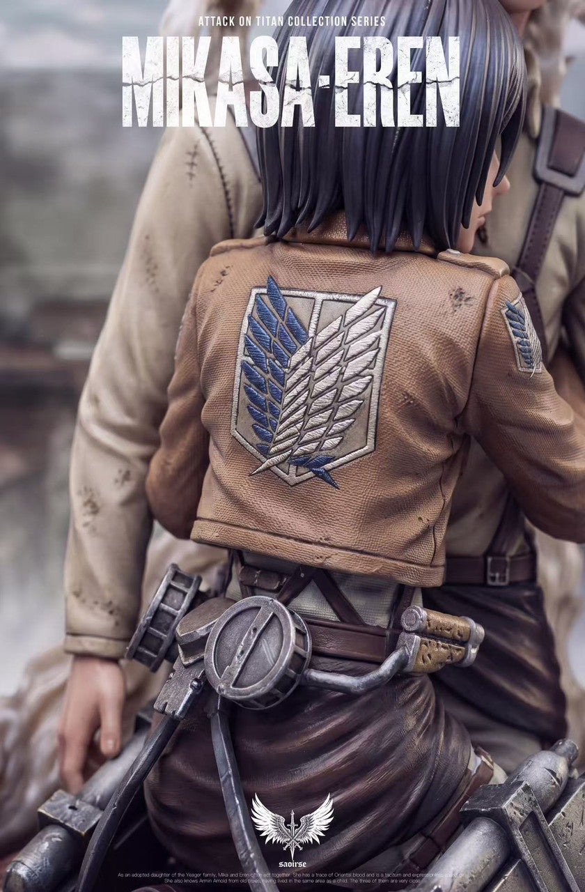 Attack on Titan - Mikasa & Eren | 1:6 Resin Statue | by Saoirse Studio