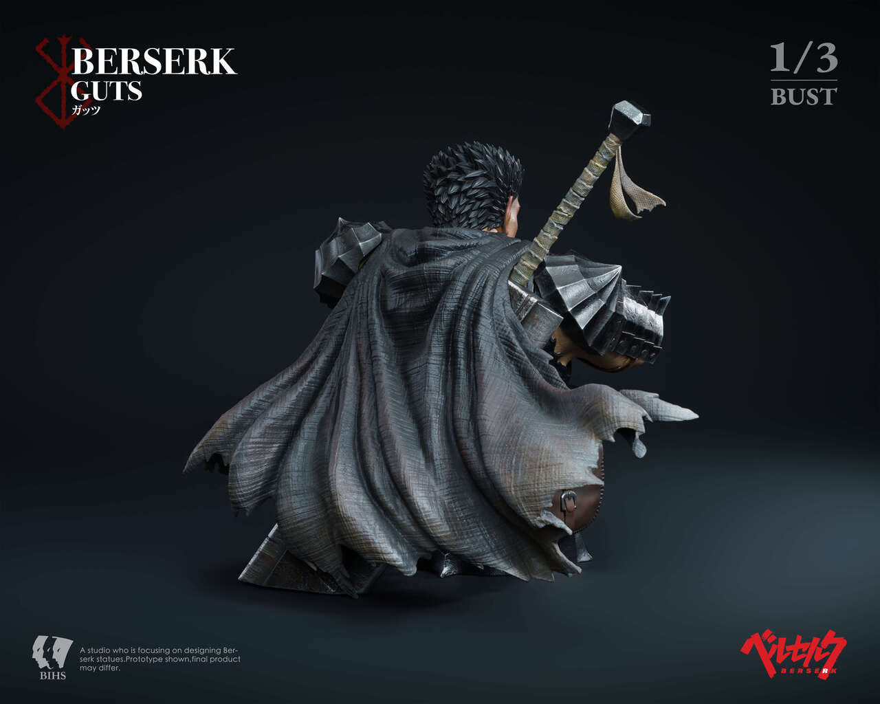 Berserk - Guts The Black Swordsman's Berserk Moment Bust | 1:3 Resin Statue | by BIHS Studio
