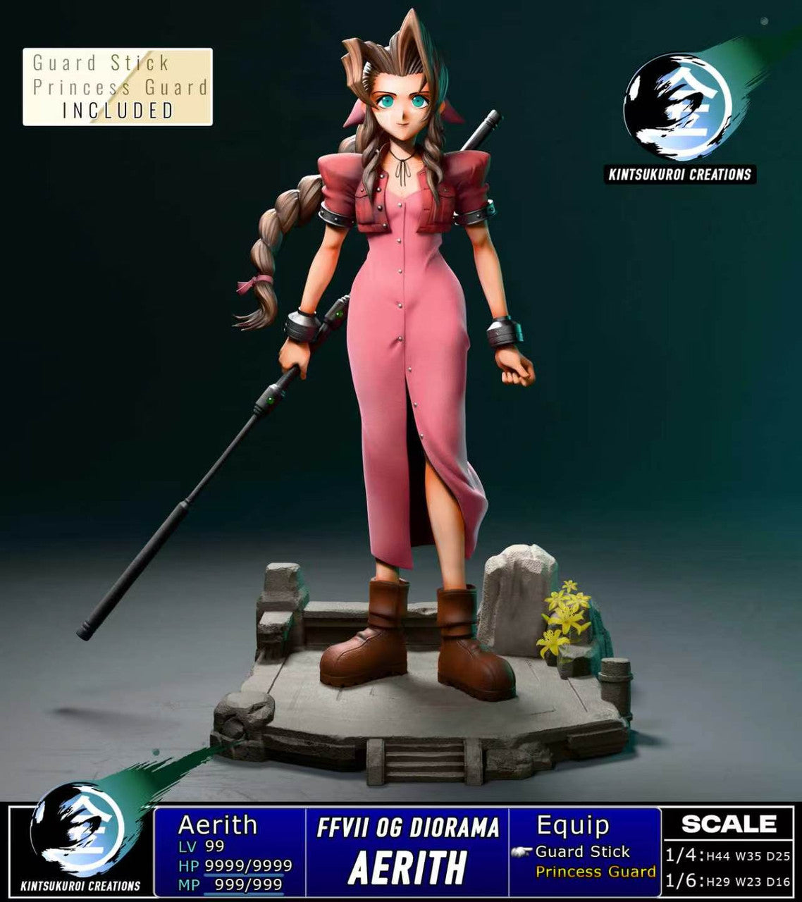 Final Fantasy - FFVII Aerith Og | 1:6/1:4 Resin Statue | by Kintsukuroi Creations