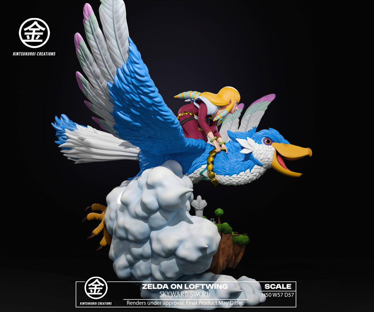 Legend of Zelda – Zelda on Loftwing | 1:4 Resin Statue | von Kintsukuroi Creations