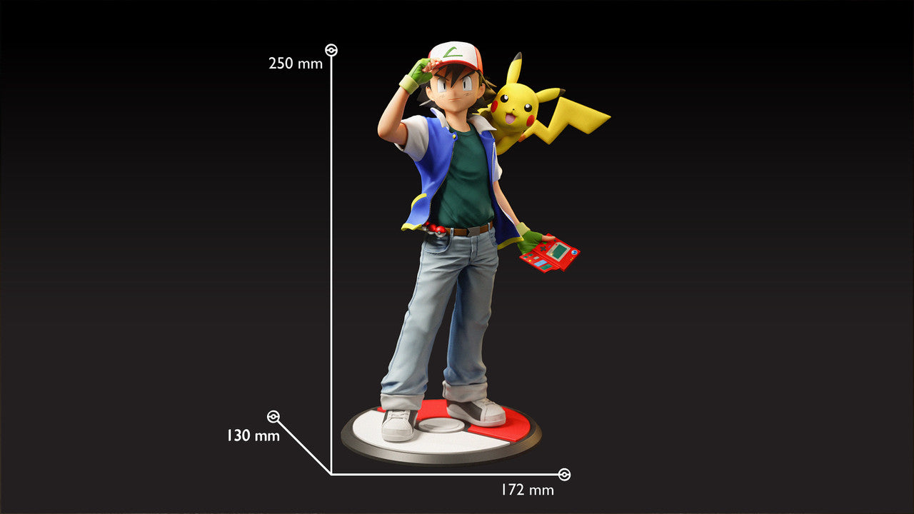 Pokemon - Ash Diorama & Red Diorama | Resin Statue | by Black Swan Collectibles