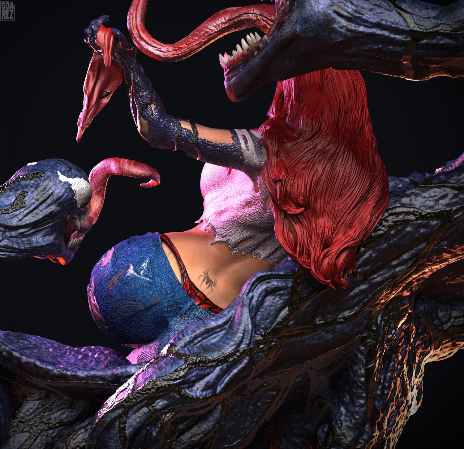 Marvel - Mary Jane Venomized (on Throne) | 1:4 Resin Statue | by XionArt