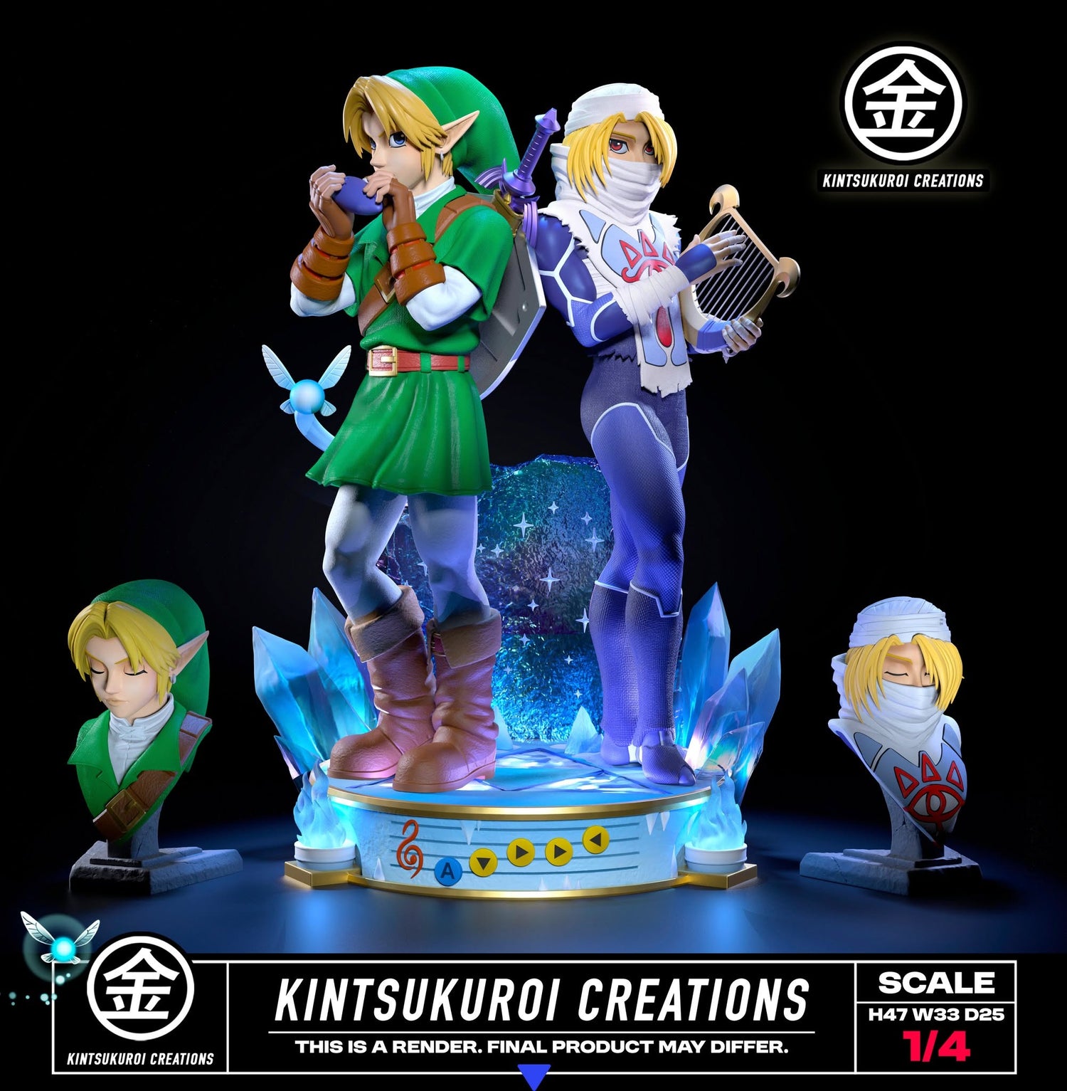 The Legend of Zelda - Link & Sheik Diorama | 1:4 Resin Statue | by Kintsukuroi Creations