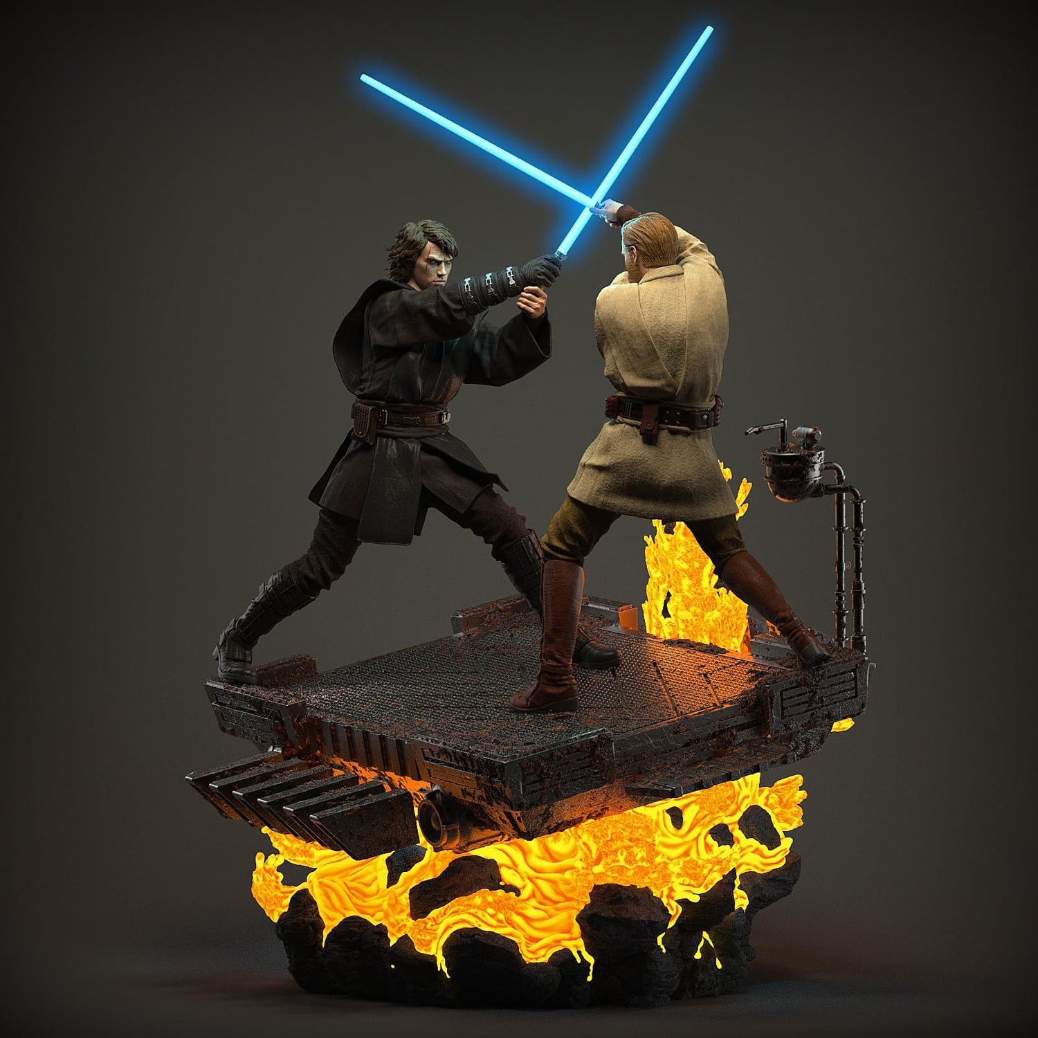 Star Wars - Anakin Skywalker vs Obi-Wan | 1:4 Resin Statue | von MFA Collectibles