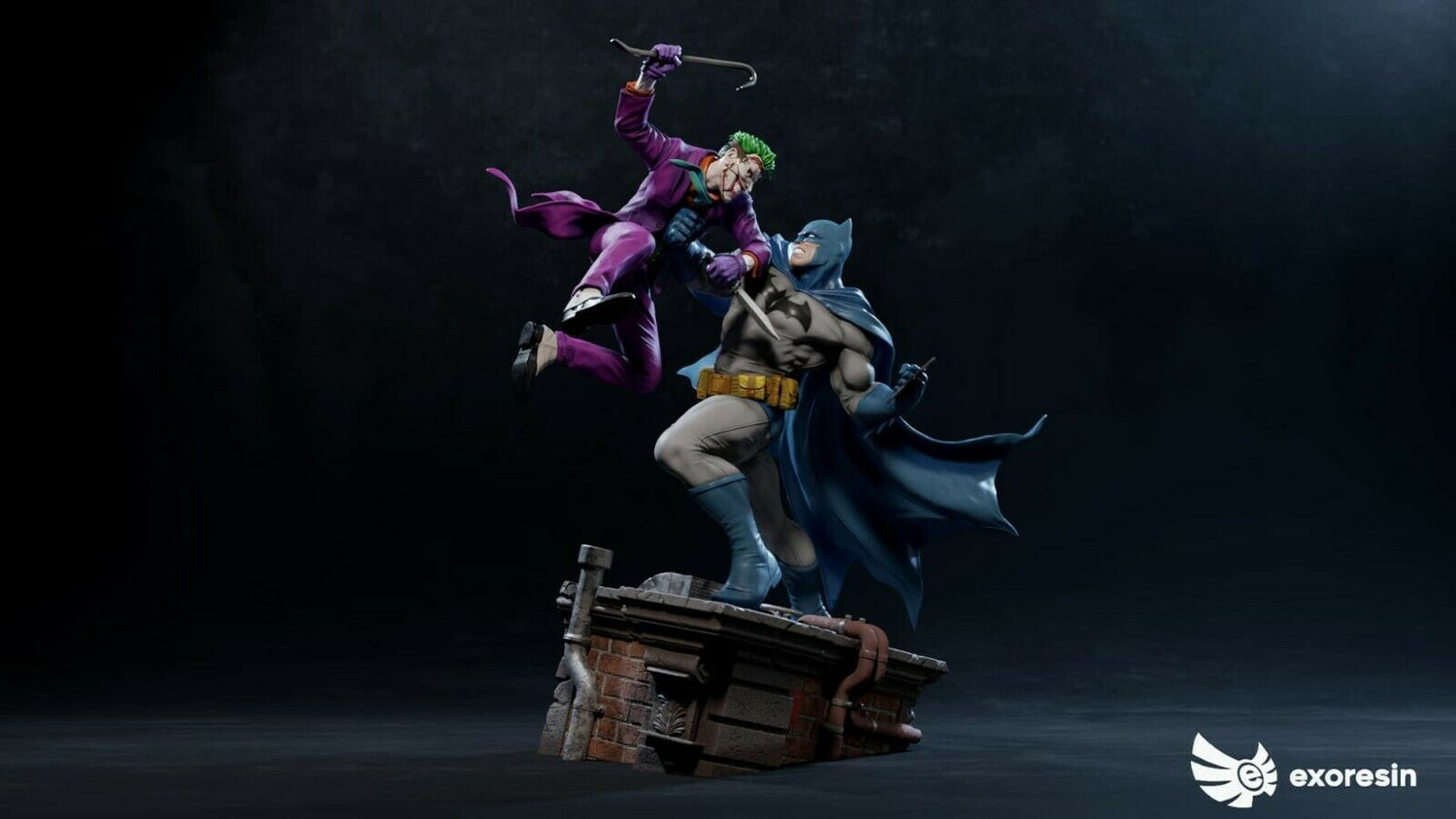 DC Comics - Joker vs Batman Diorama | 1:4 Resin Statue | by Obsidian Resinworks