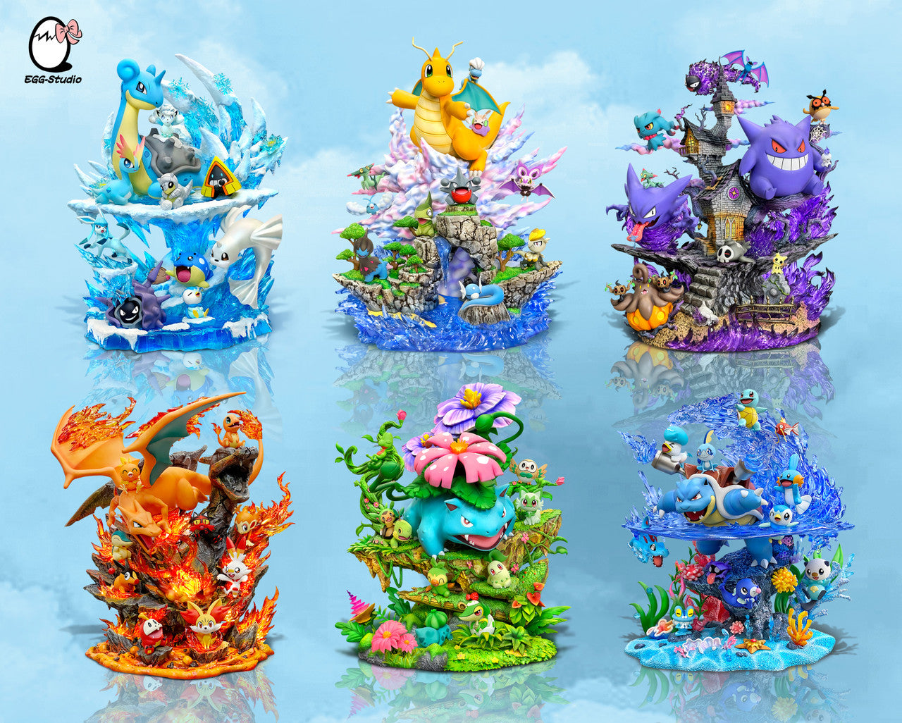 Pokemon - Dragon Group | Resin Statue | by EGG Studio