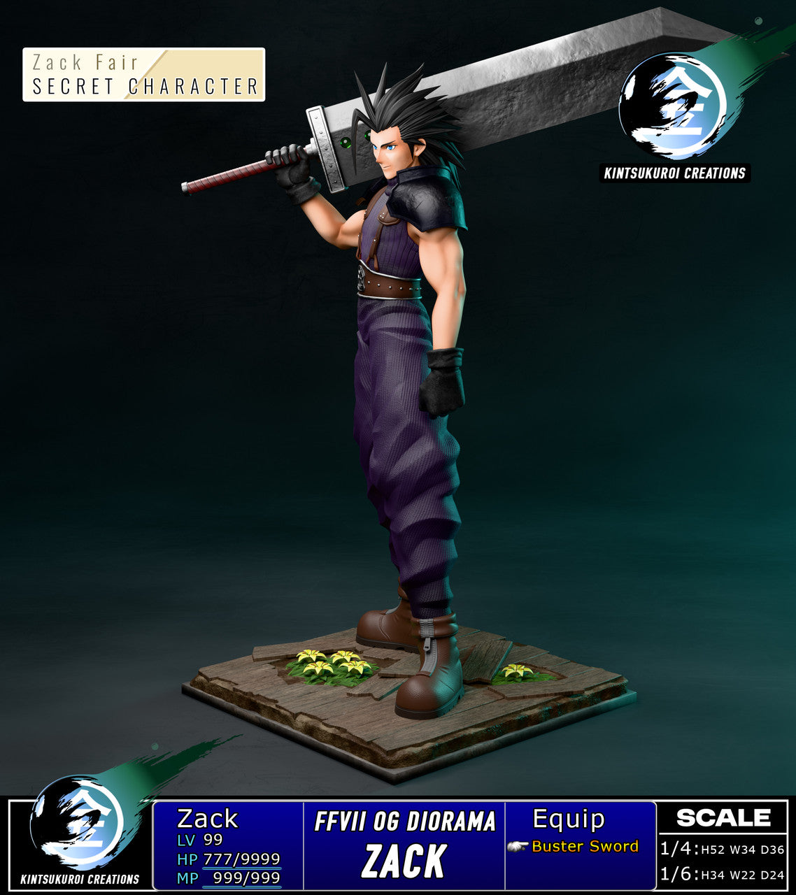 Final Fantasy - FFVII ZACK OG | 1:6/1:4 Resin Statue | by Kintsukuroi Creations Studio