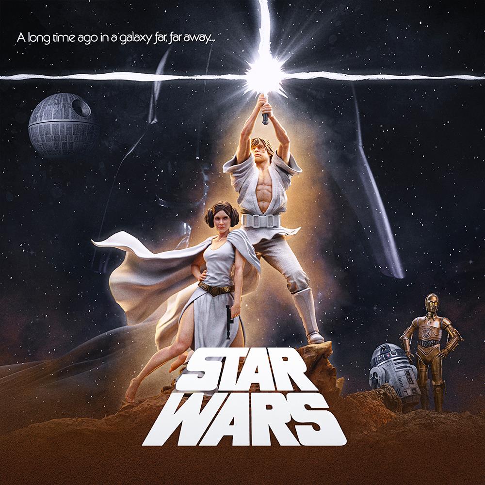 Star Wars - Luke & Leia | 1:10 Resin Statue | von Iron Studios