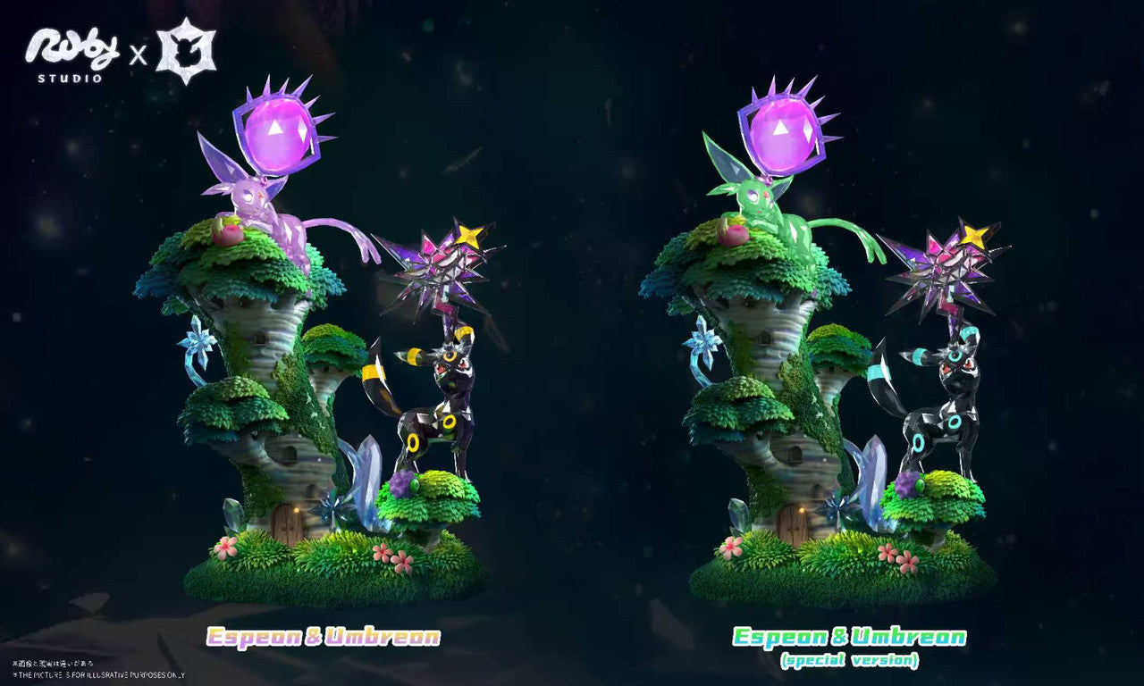 Pokemon - Espeon & Umbreon | Resin Statue | by Ruby Studio