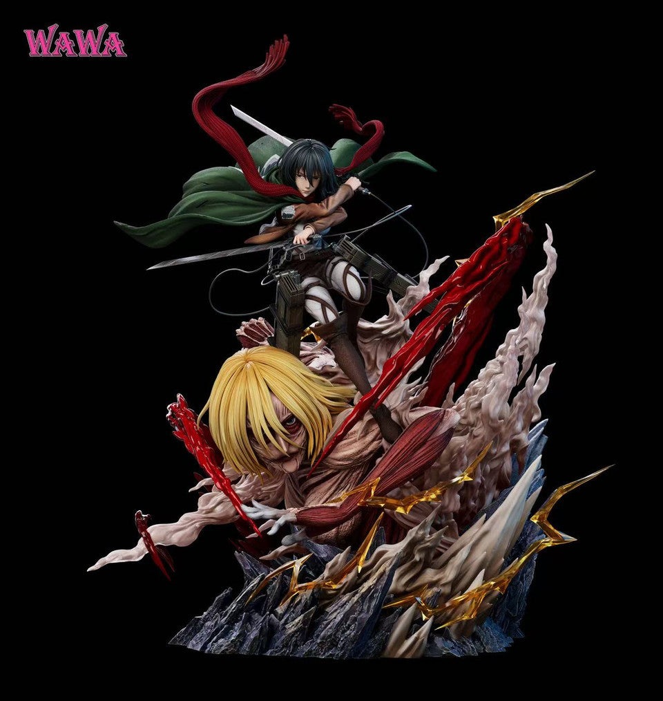Attack on Titan - Mikasa Ackerman & Female Titan | 1:4 Resin Statue | by WAWA Studio