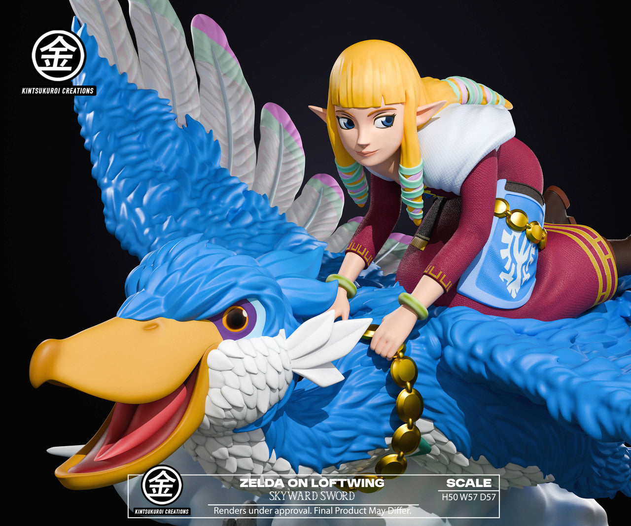 Legend of Zelda – Zelda on Loftwing | 1:4 Resin Statue | von Kintsukuroi Creations