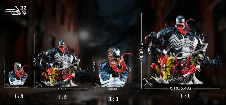 Marvel Comics - Venom bust | 1:3/1:1 Resin Statue | by 27abyss Studio