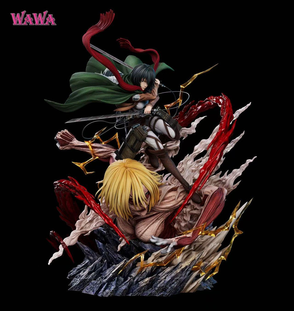 Attack on Titan - Mikasa Ackerman & Female Titan | 1:4 Resin Statue | by WAWA Studio