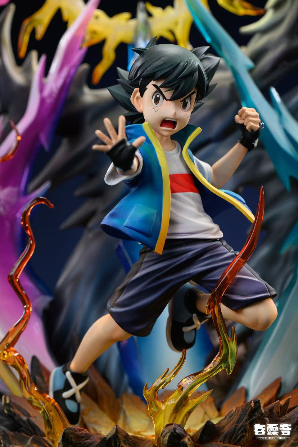 Pokemon - Ash Ketchum & Pikachu Thunderbolt | 1:8 Resin Statue | by White Noise Studio