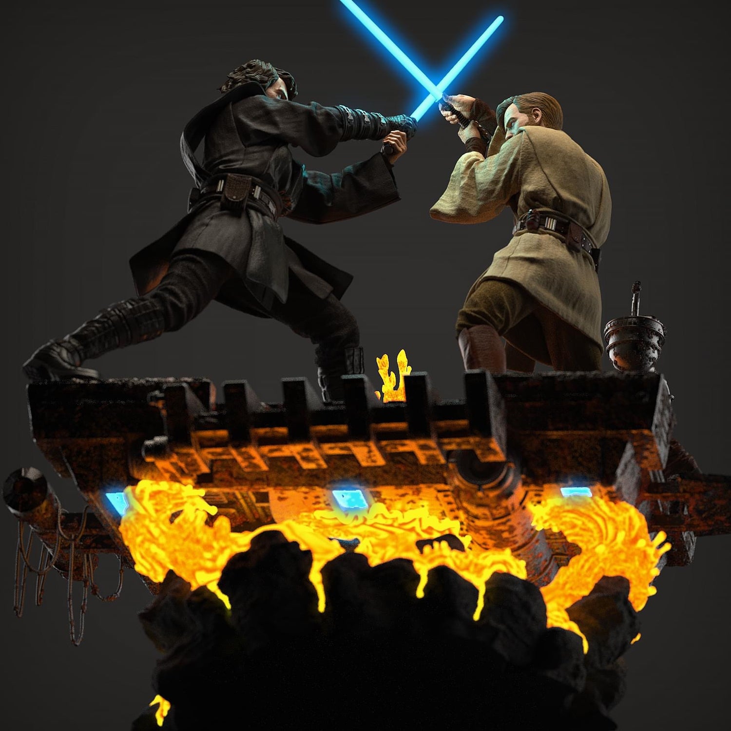 Star Wars - Anakin Skywalker vs Obi-Wan | 1:4 Resin Statue | von MFA Collectibles