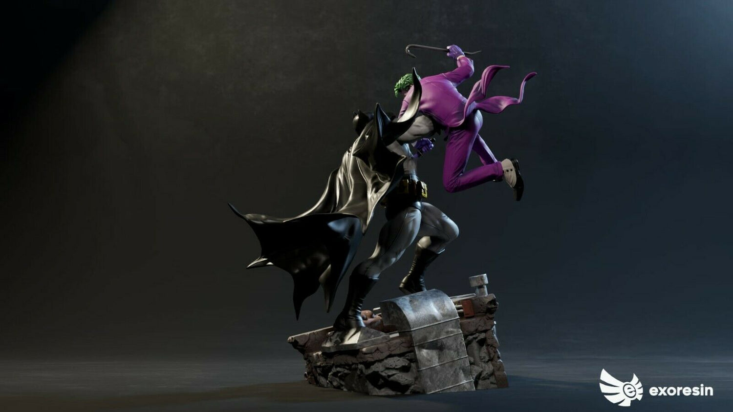 DC Comics - Joker vs Batman Diorama | 1:4 Resin Statue | by Obsidian Resinworks