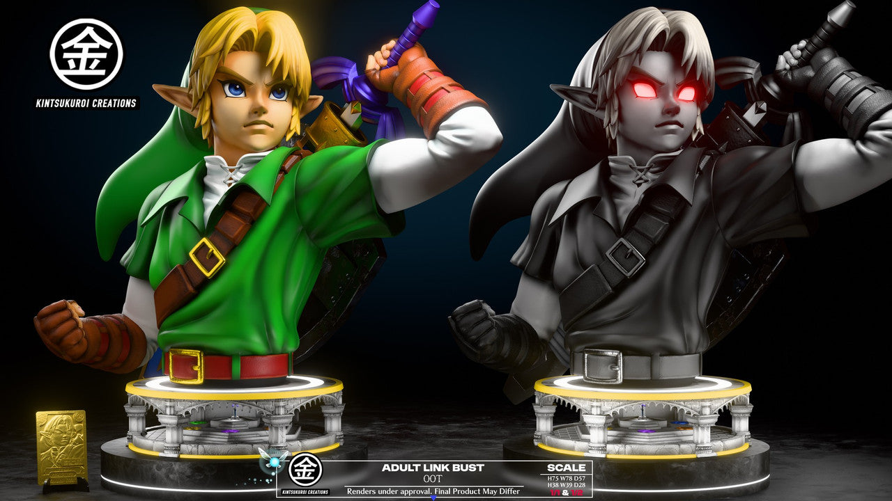 Legend of Zelda - Link Bust | 1:1/1:2 Resin Statue | by Kintsukuroi Creations Studio