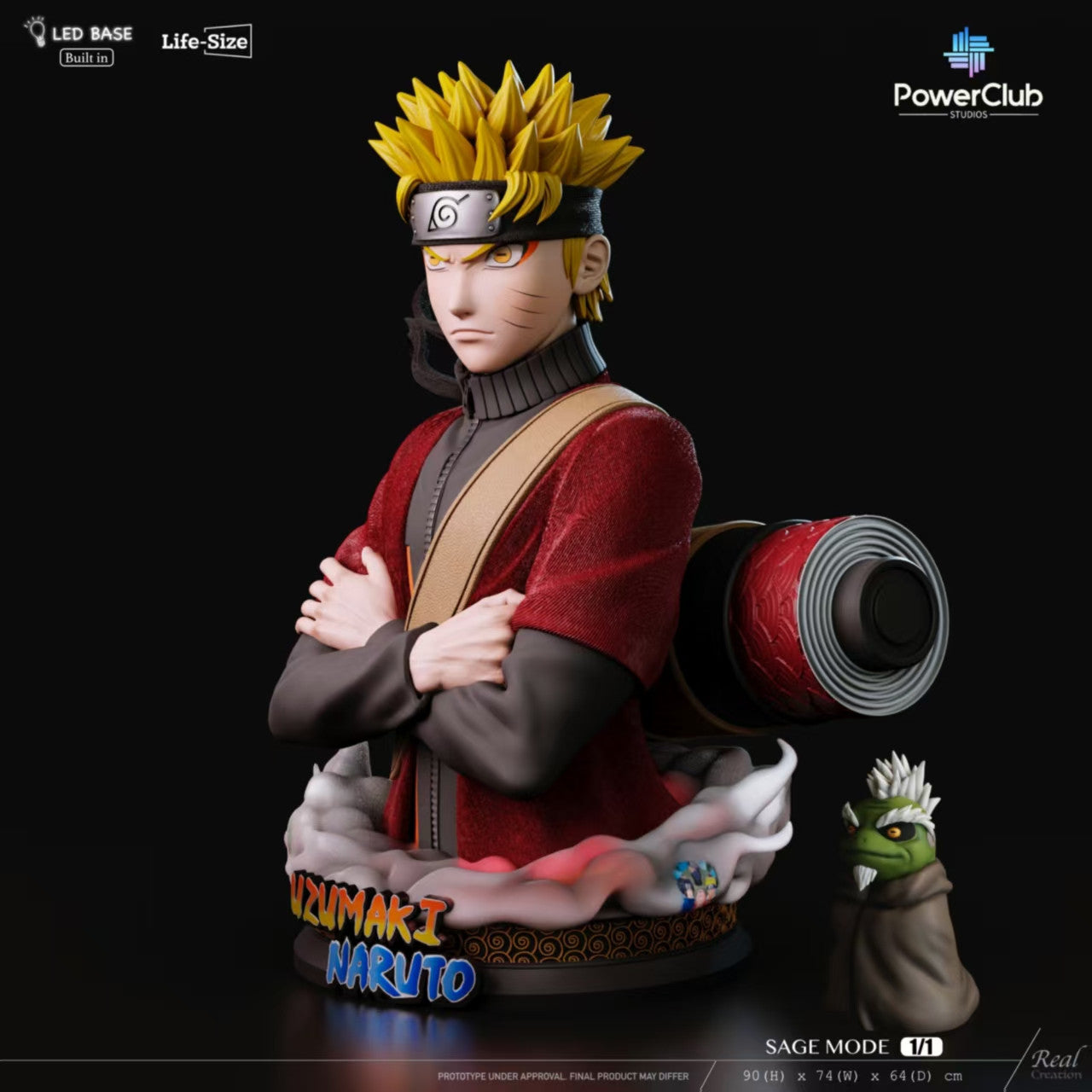 Naruto - Naruto Sage Mode Bust with LED | 1:1 Resin Statue | by PowerClub Studios x RCS