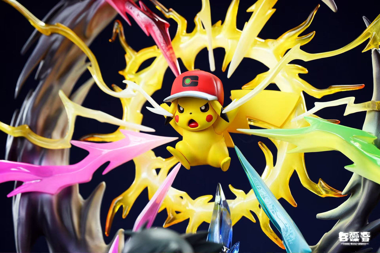 Pokemon - Ash Ketchum & Pikachu Thunderbolt | 1:8 Resin Statue | by White Noise Studio