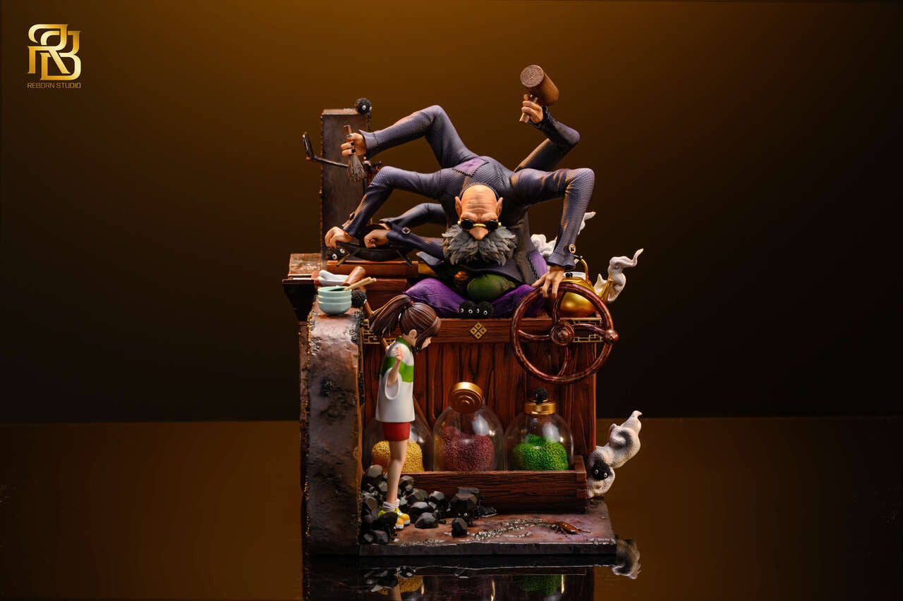 Spirited Away - Chihiro Ogino & Kamaji | Resin Statue | by ReBorn Studio