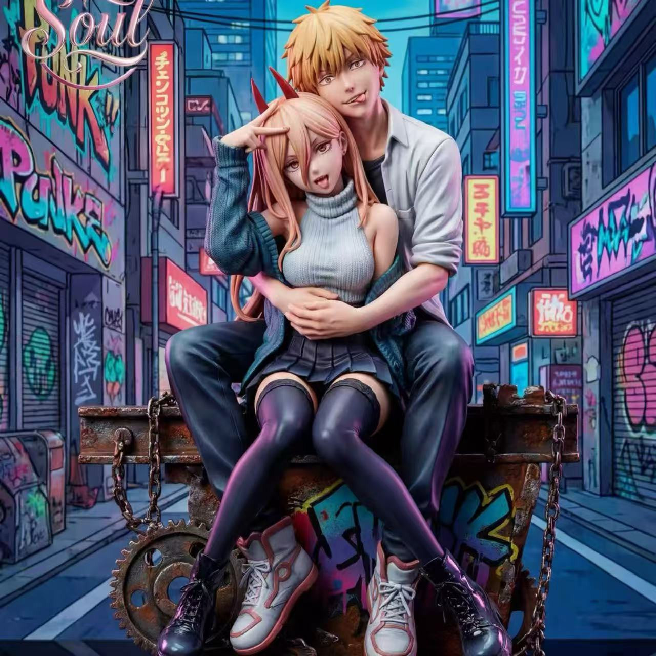 Chainsaw Man - Denji & Power | 1:6/1:4 Resin Statue | by Soul Studio