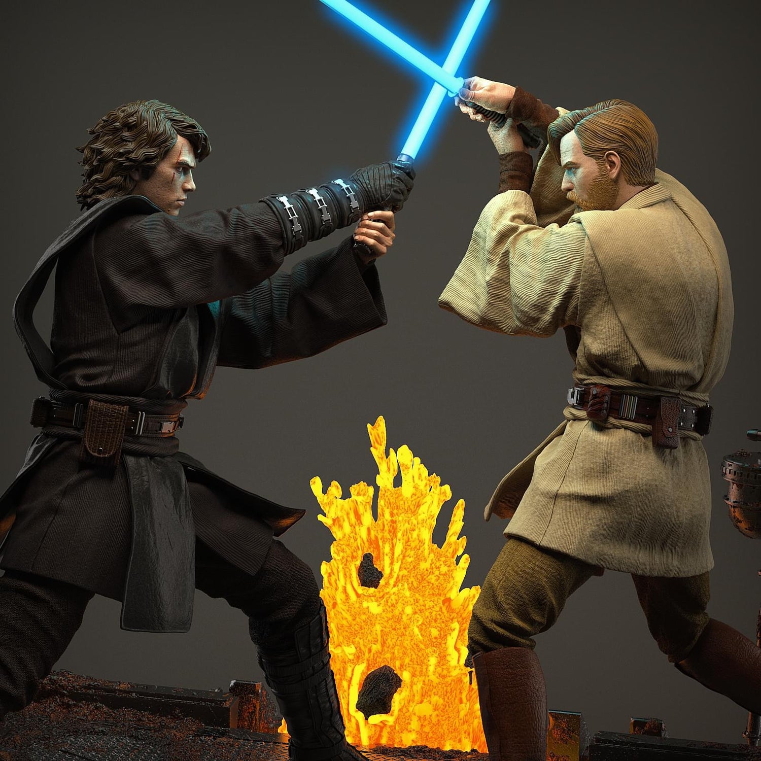 Star Wars - Anakin Skywalker vs Obi-Wan | 1:4 Resin Statue | von MFA Collectibles