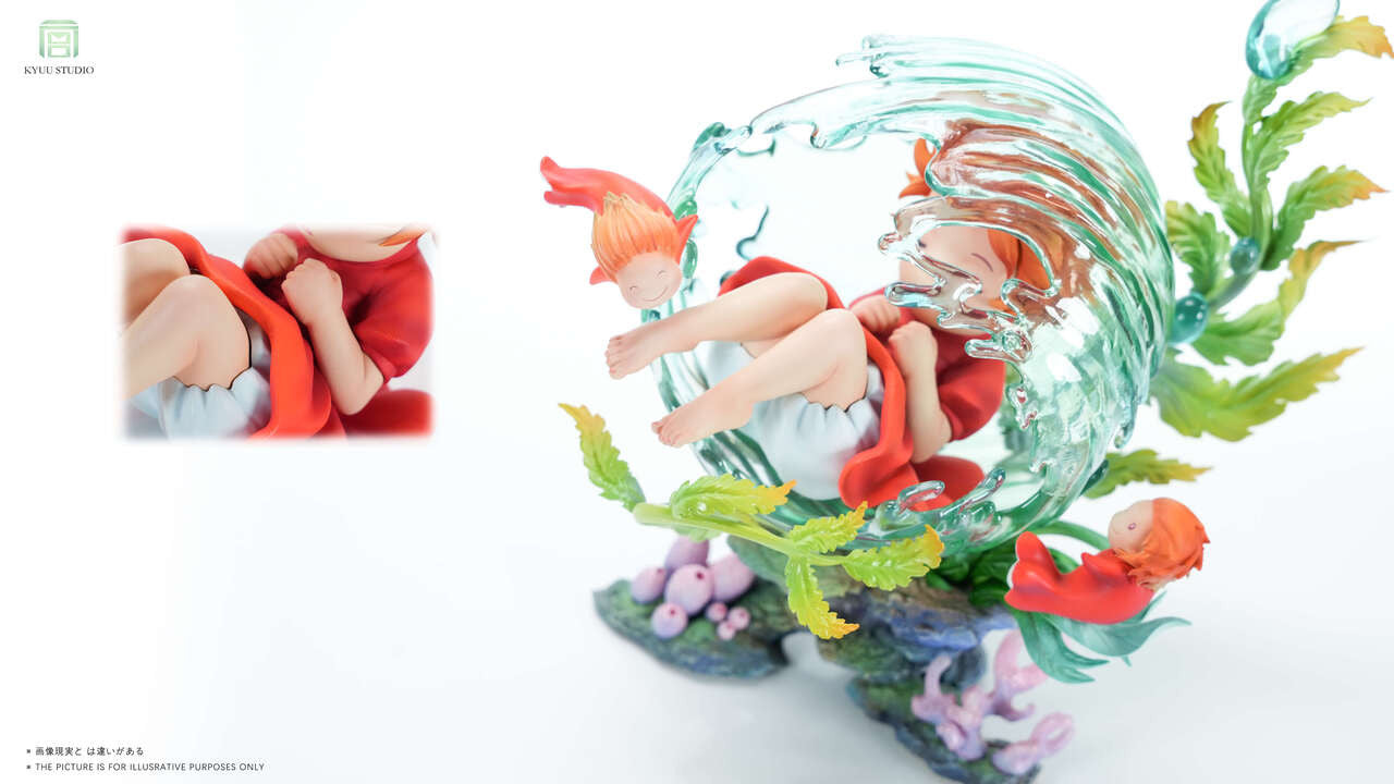 Ponyo on the Cliff by the Sea - Ponyo in her sleep | Resin Statue | by KYUU Studio
