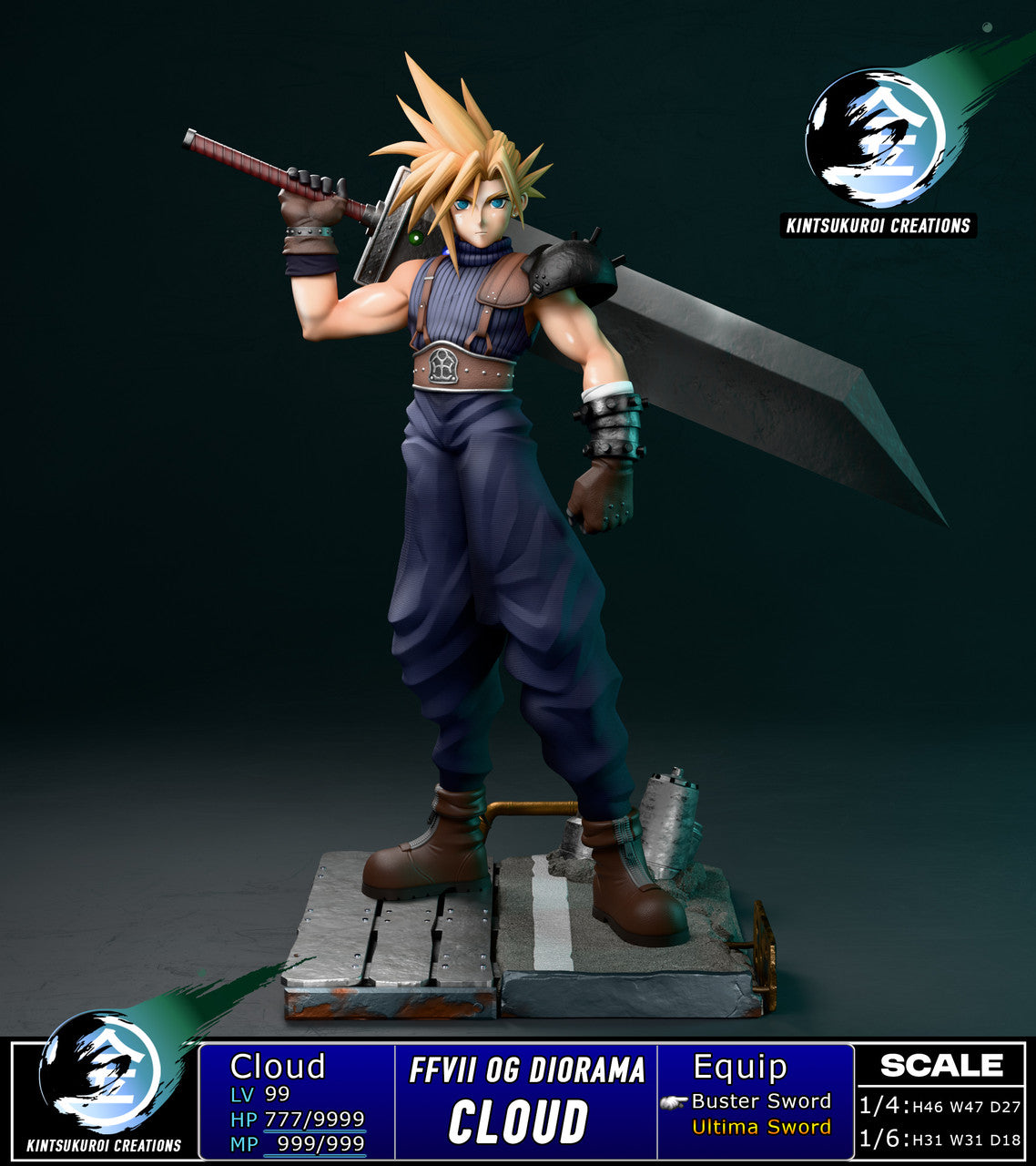 Final Fantasy - FFVII CLOUD OG | 1:6/1:4 Resin Statue | by Kintsukuroi Creations Studio
