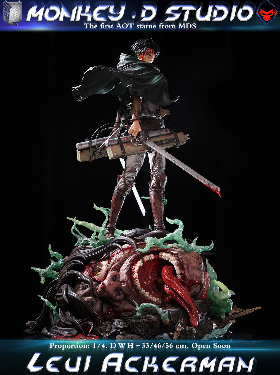 Attack on Titan - Levi Ackerman | 1:4 Resin Statue | by Monkey D Studio