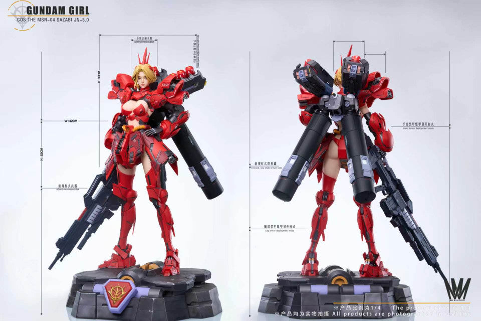 Mobile Suit Gundam - Gundam Girl MSN-04 Sazabi | Resin Statue | by Max Milk Studio