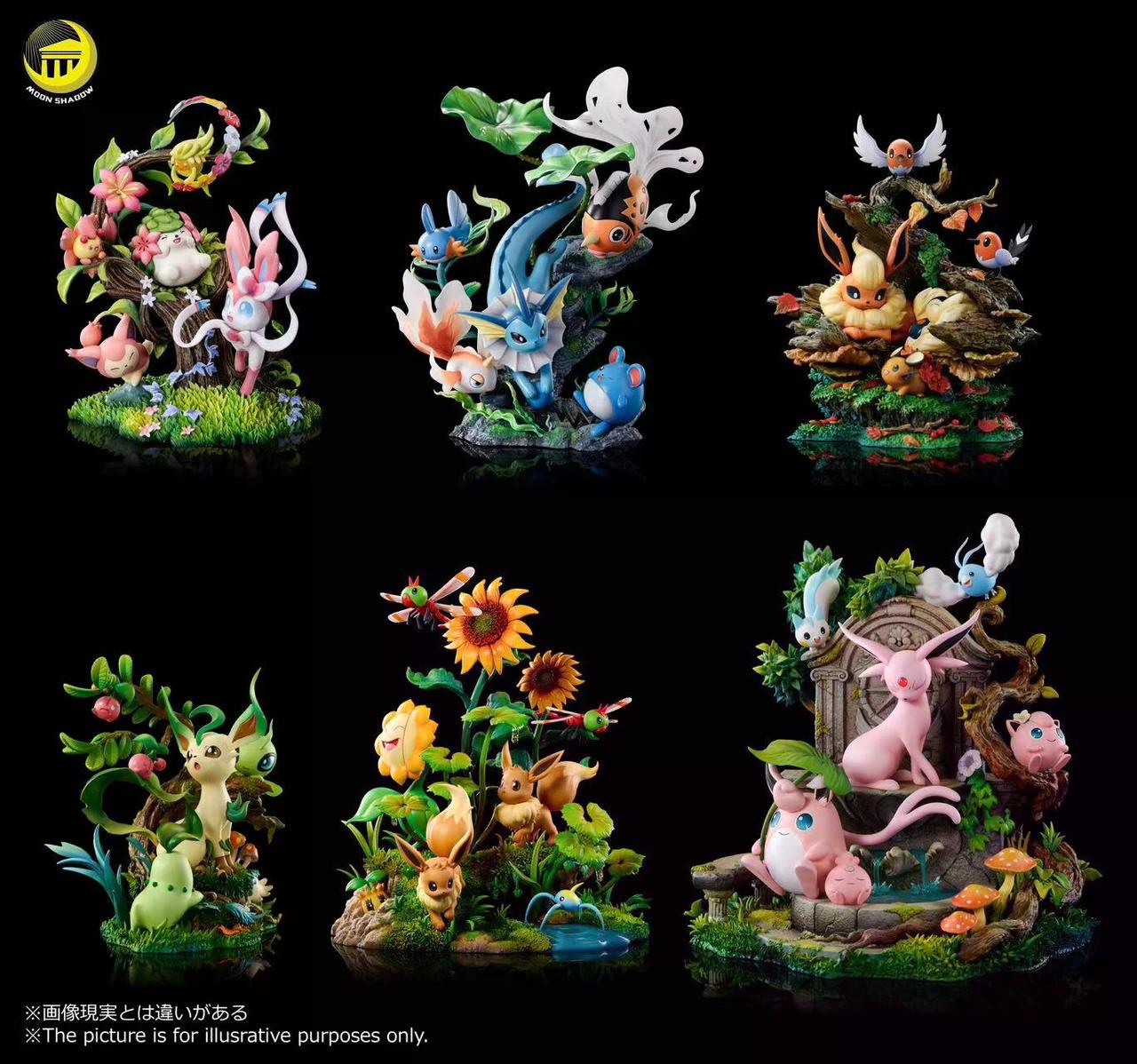 Pokemon - Espeon Family | Resin Statue | by Moon Shadow Studio