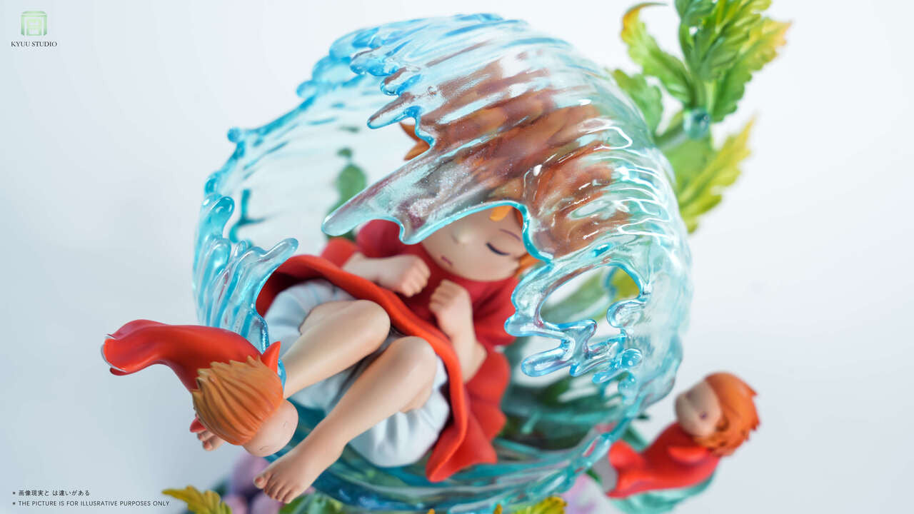 Ponyo on the Cliff by the Sea - Ponyo in her sleep | Resin Statue | by KYUU Studio