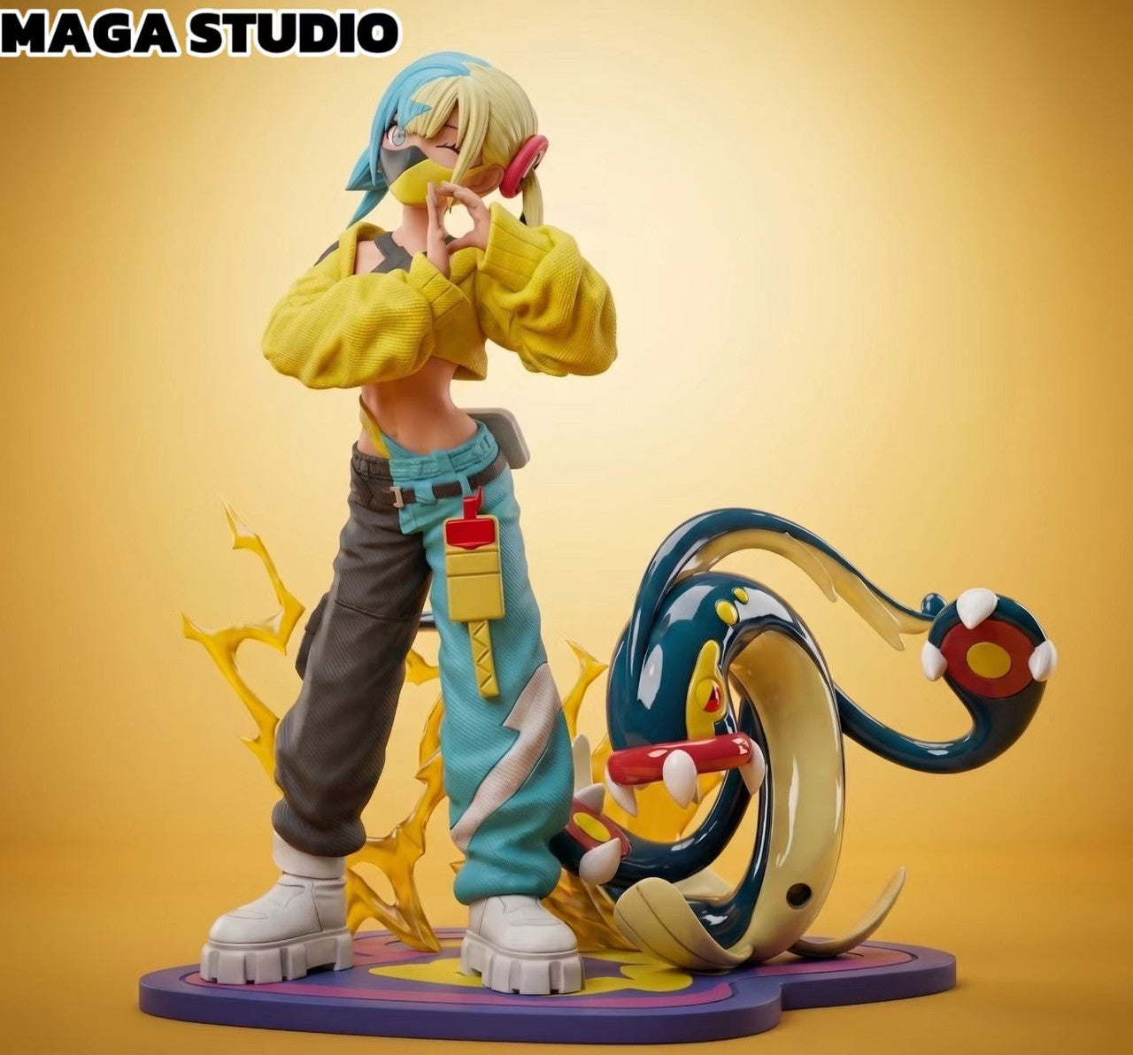 Pokémon - Canari & Eelektross | 1:20 Resin Statue | by Maga Studio